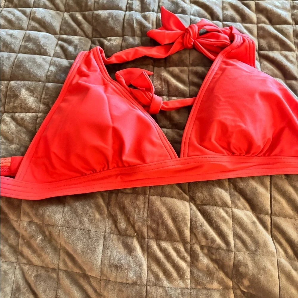 prAna Women's Lahari Halter Swim Top, Carmine Pink Prana Halter Bikini Triangle